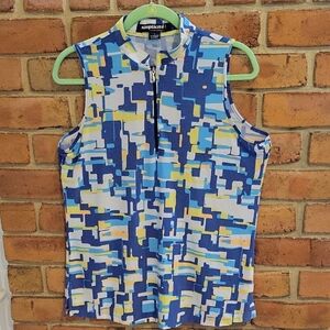 Simplicite Sleeveless Geometric Top